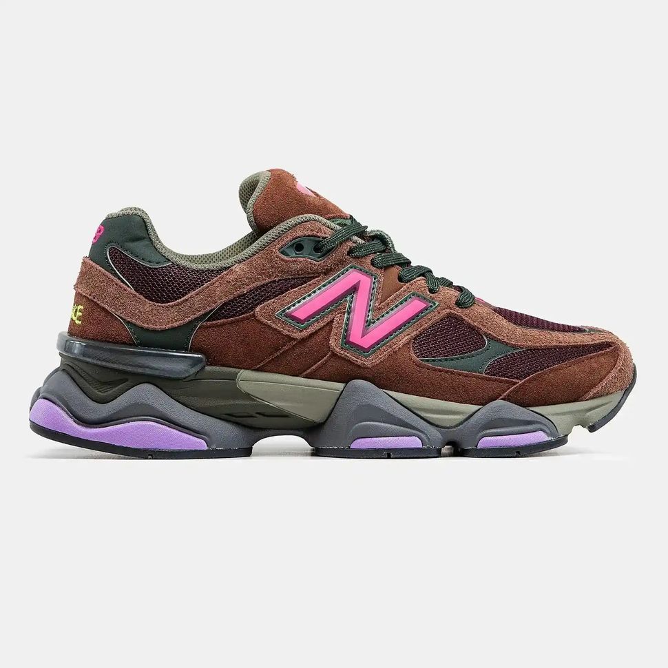 New Balance 9060 Brown Burgundy Olive Pink
