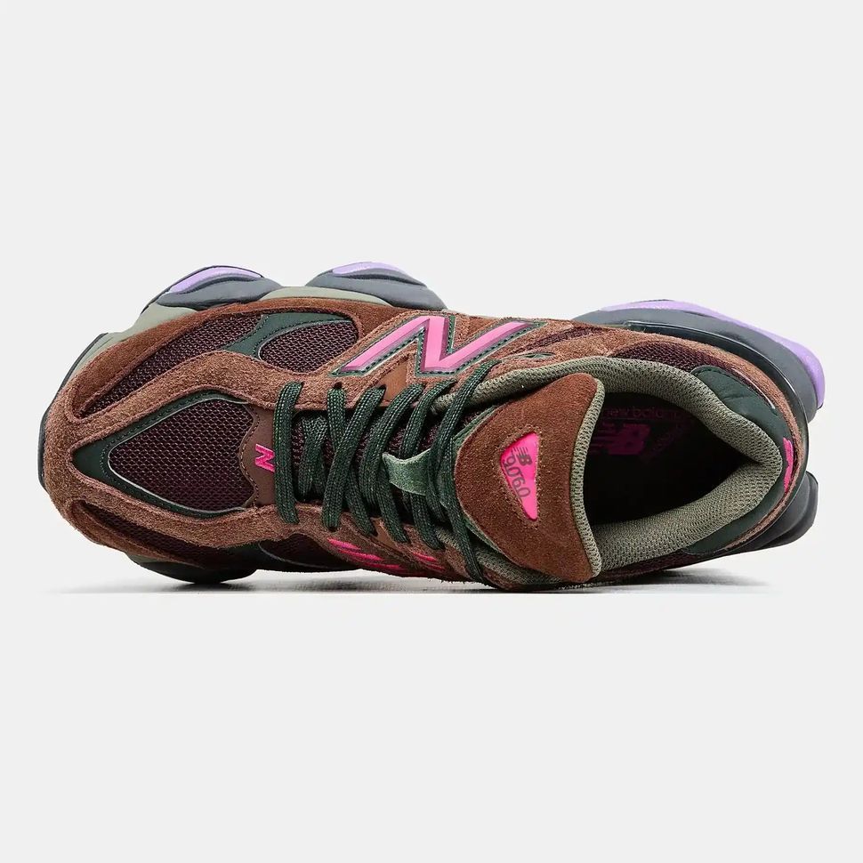 New Balance 9060 Brown Burgundy Olive Pink