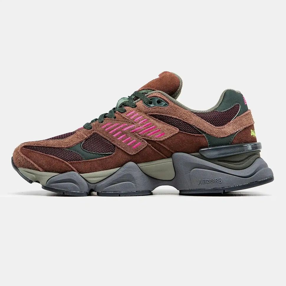 New Balance 9060 Brown Burgundy Olive Pink