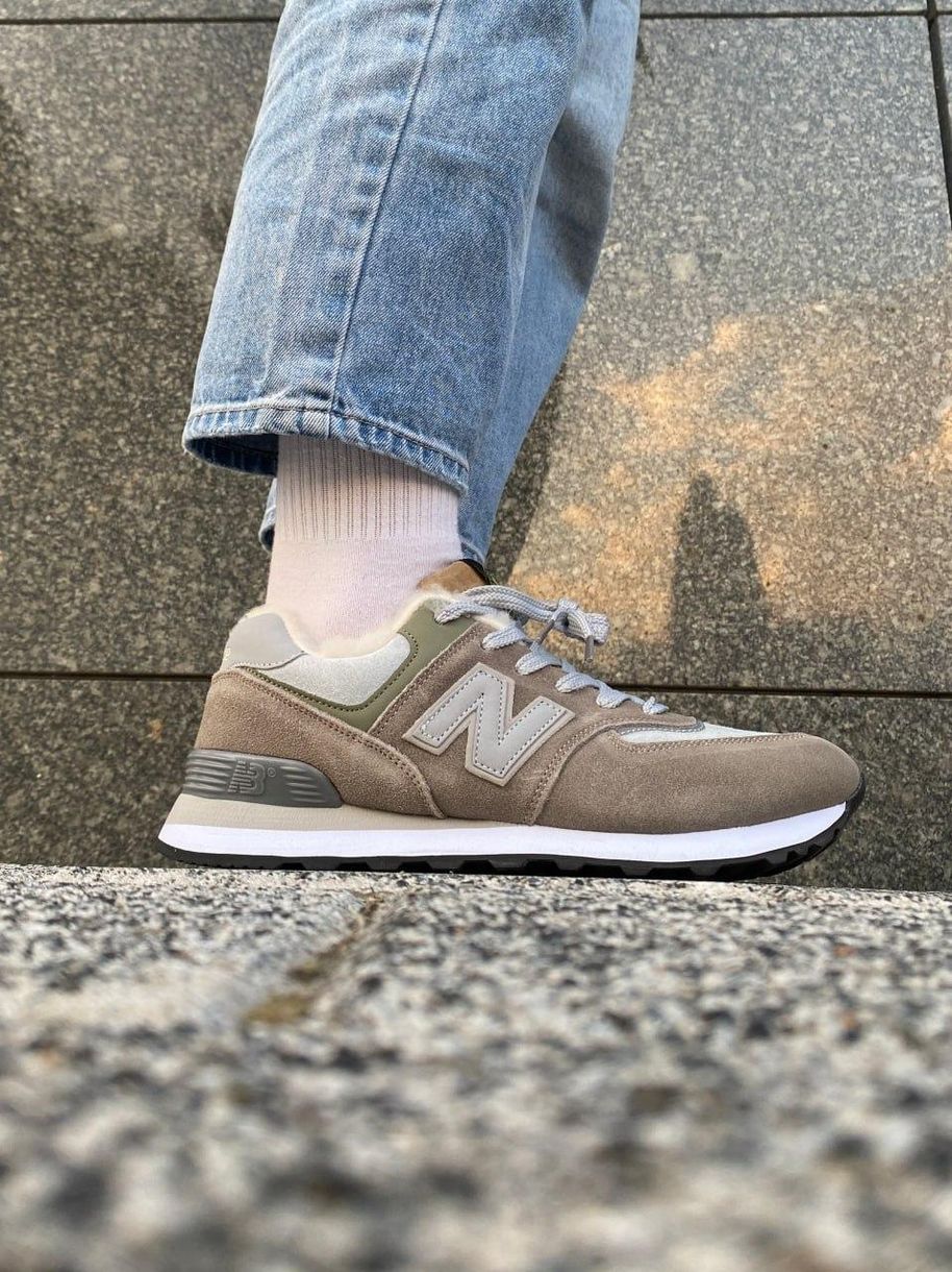 Зимові Кросівки New Balance 574 Stone Island (Хутро) 9746 фото