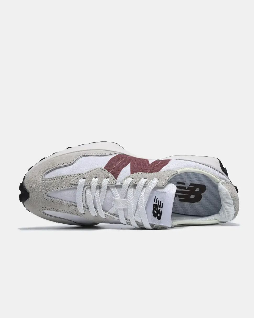 New Balance 327 White Grey Burgundy