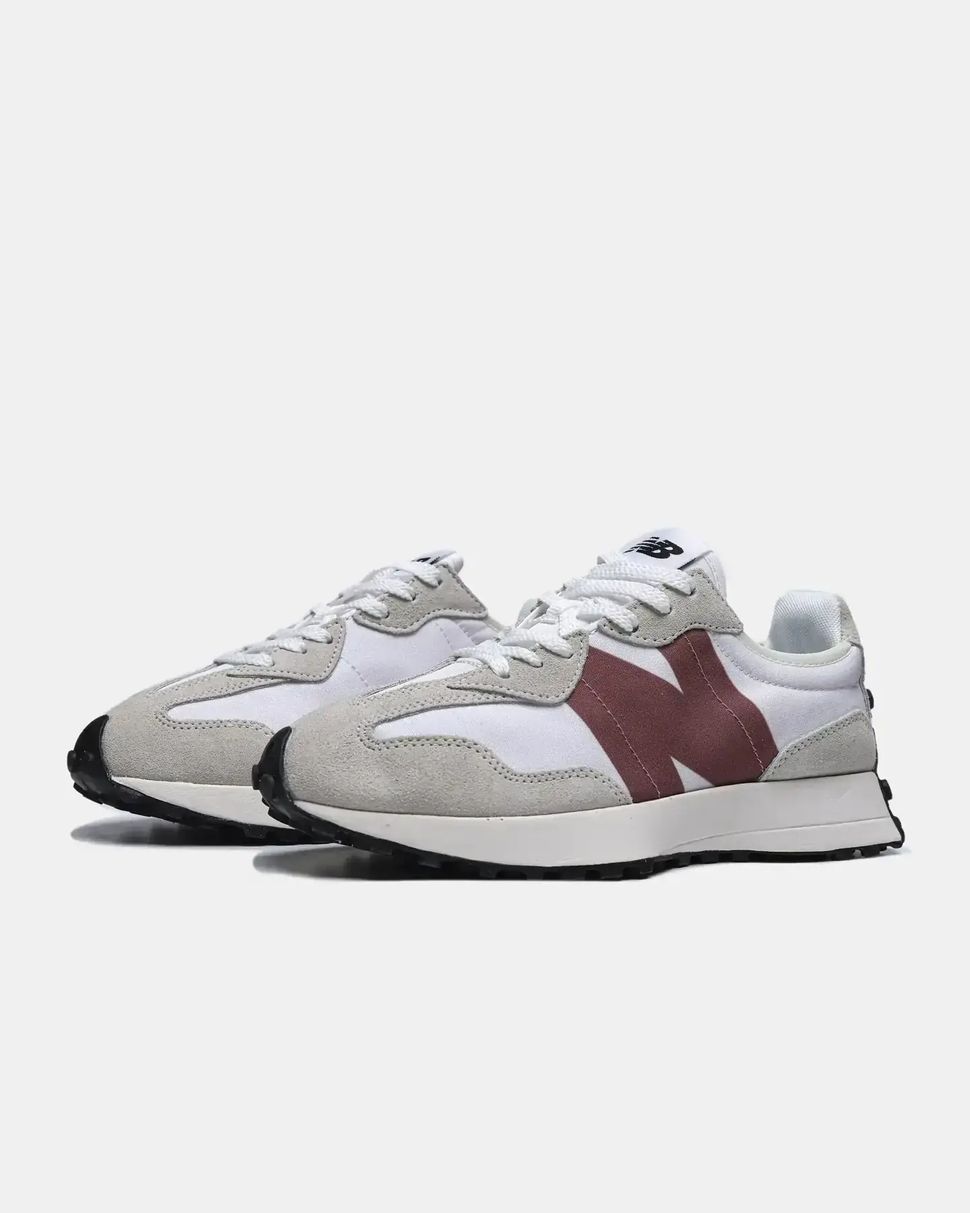 New Balance 327 White Grey Burgundy