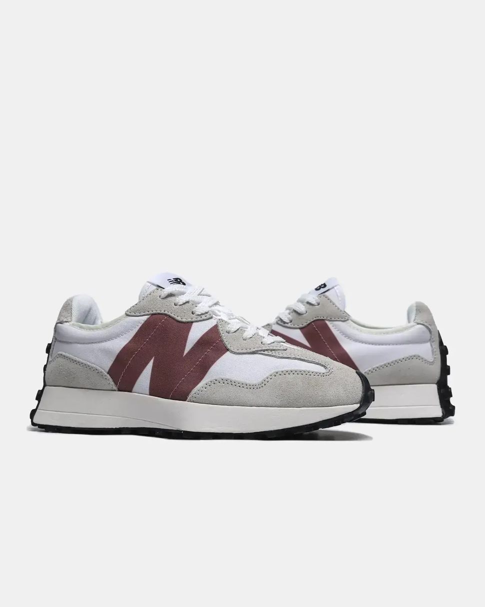 New Balance 327 White Grey Burgundy