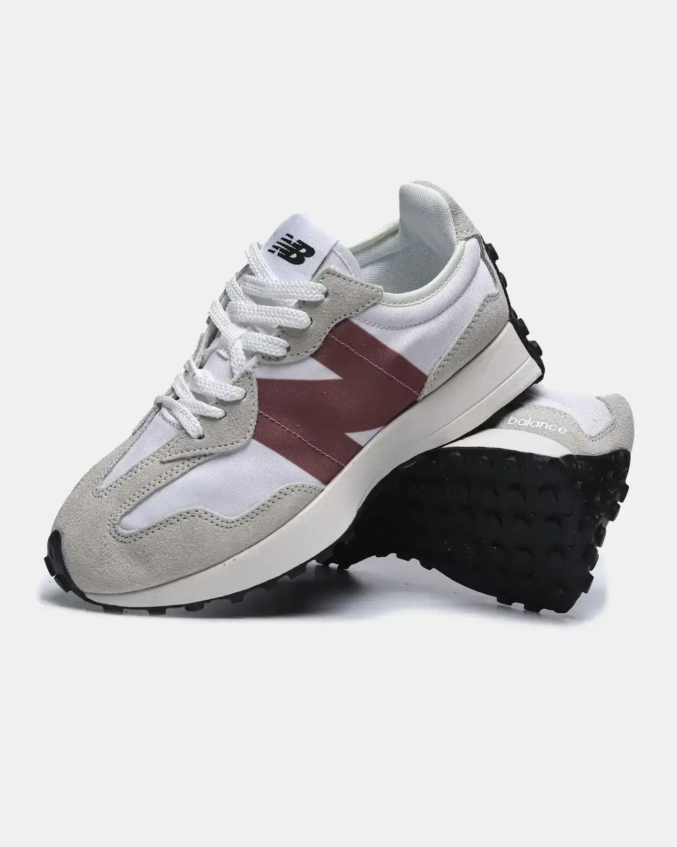 New Balance 327 White Grey Burgundy