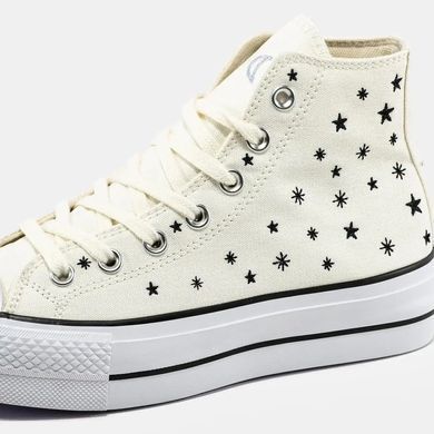 Converse Chuck Taylor All-Star Platform Egret Black Stars