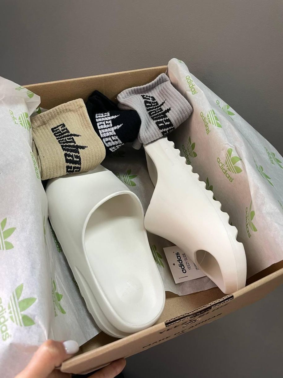 Шльопанці Adidas Yeezy Slide Bone White 3311 фото