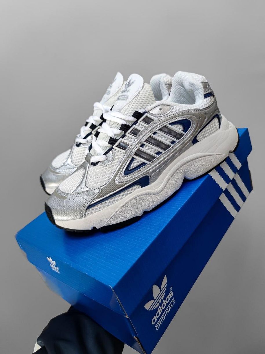 Кросівки сріблясті з синім Adidas Ozmillen Silver/Blue 11104 фото