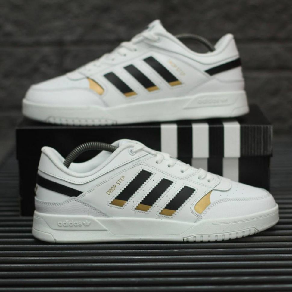 Кросівки Adidas Drop Step White Gold Black 8981 фото