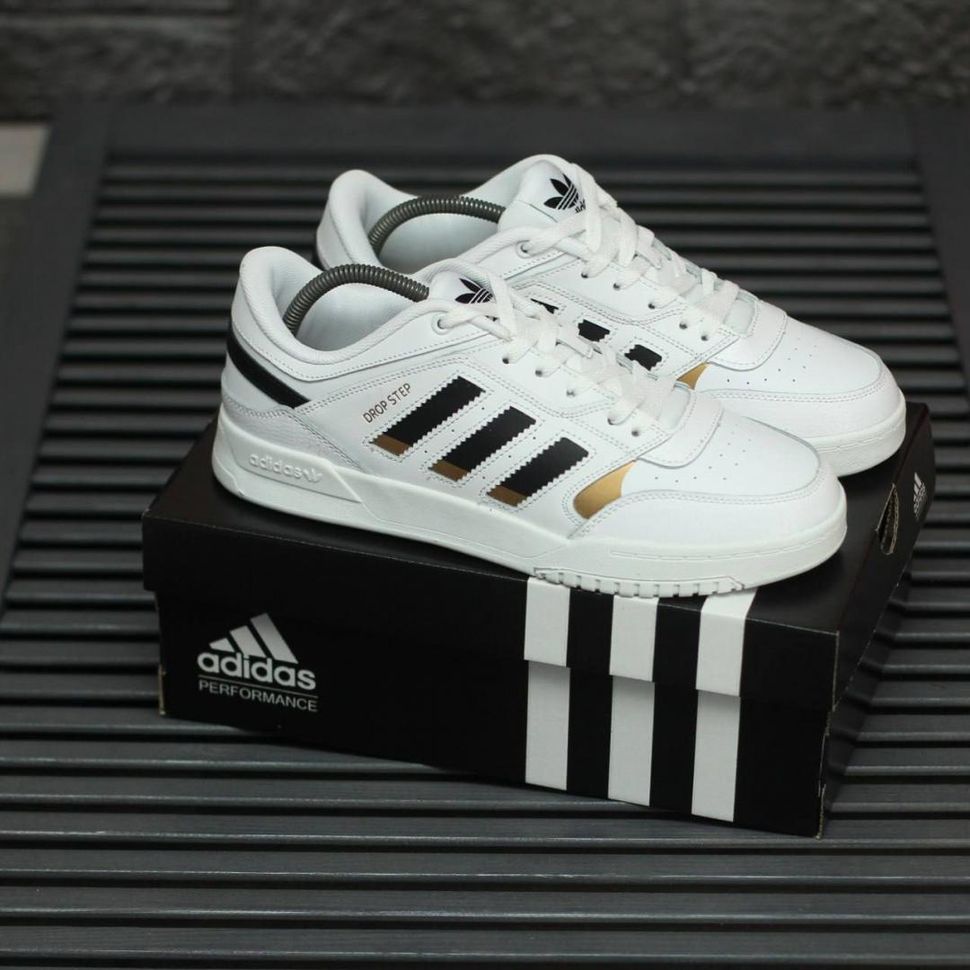 Кросівки Adidas Drop Step White Gold Black 8981 фото