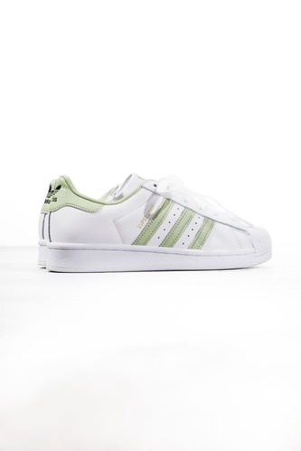 Adidas Superstar White Green 10501 фото