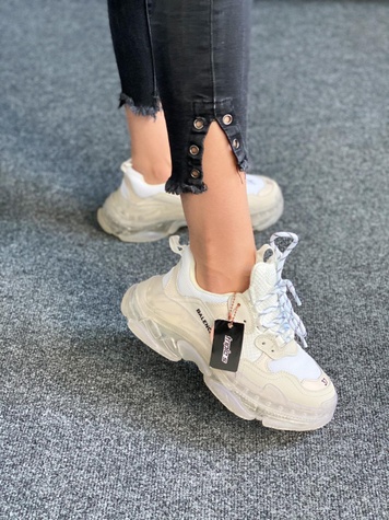 Кросівки Balenciaga Triple S Clear Sole White Beige 3465 фото