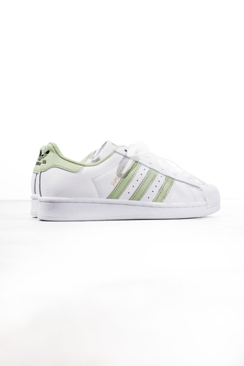Кросівки Adidas Superstar White Green 10501 фото
