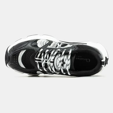 Dior Chrono Sneaker Black White Sketch Logo, 36
