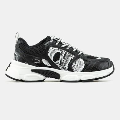 Dior Chrono Sneaker Black White Sketch Logo, 36