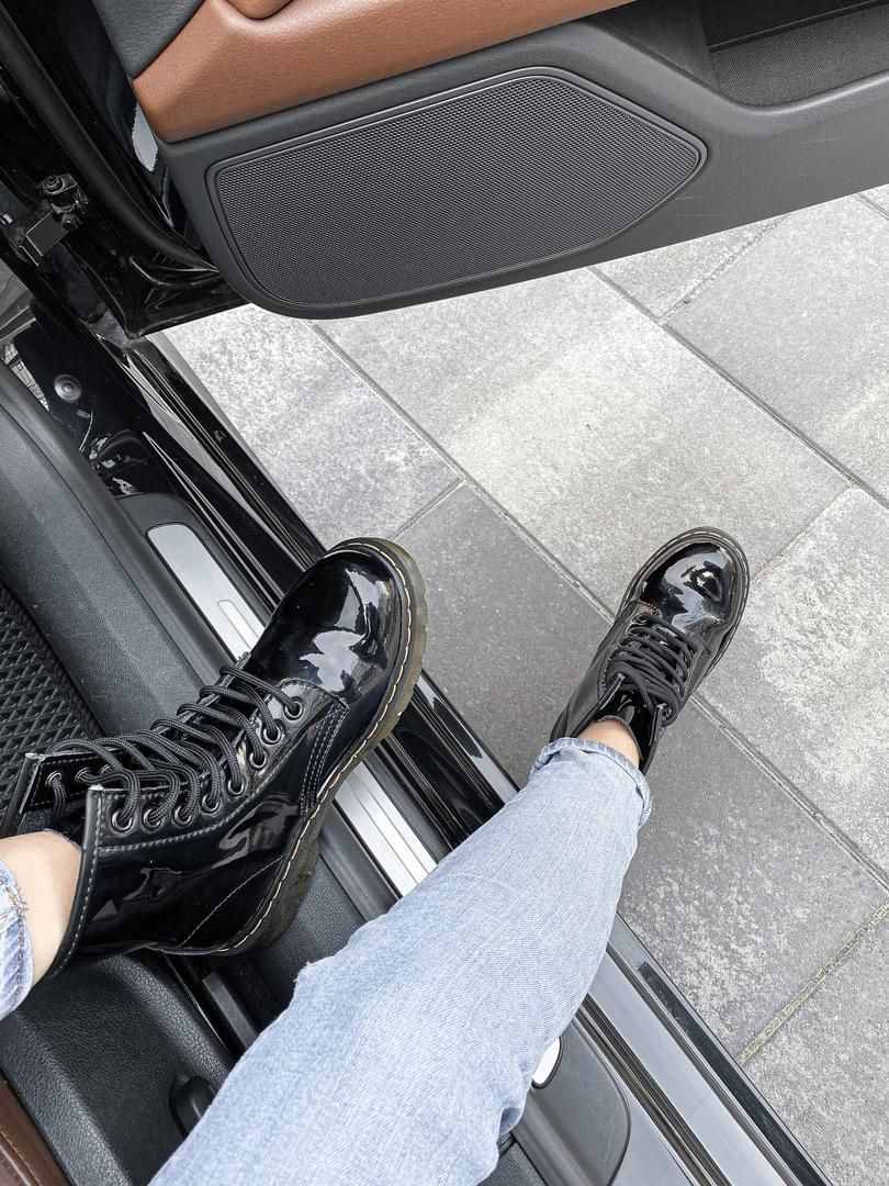 Зимние ботинки Dr. Martens Patent Black No Logo 3 4210 фото