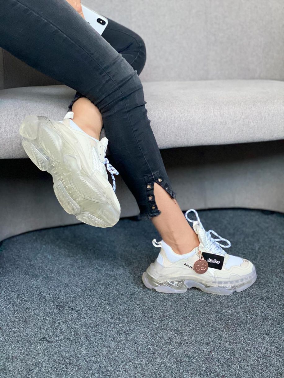 Кросівки Balenciaga Triple S Clear Sole White Beige 3465 фото