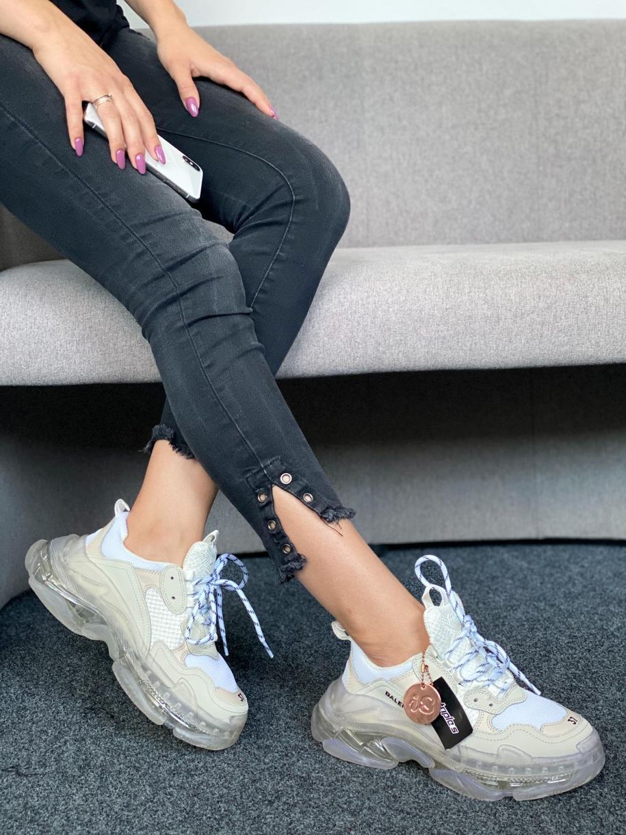 Кросівки Balenciaga Triple S Clear Sole White Beige 3465 фото