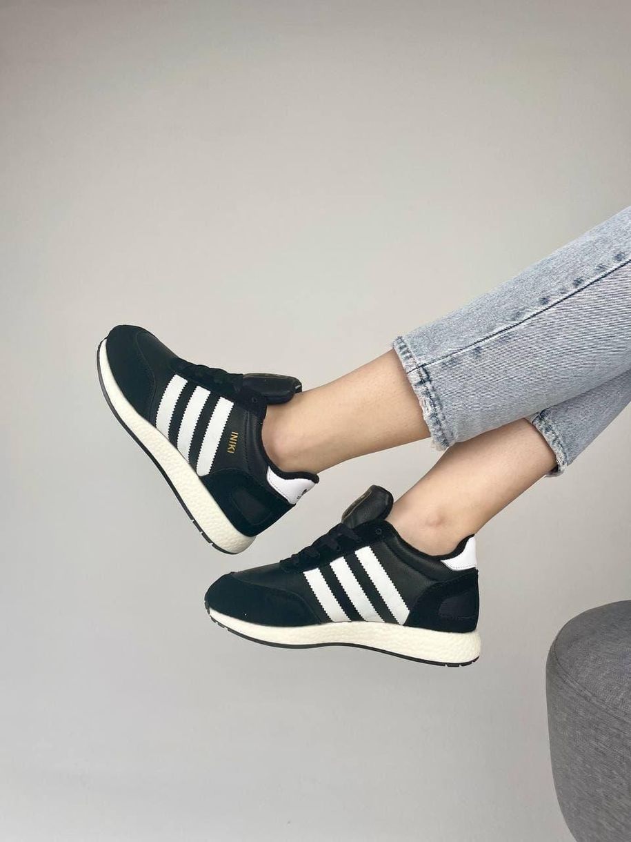 Зимние Кроссовки Adidas Iniki Black White 8 6240 фото