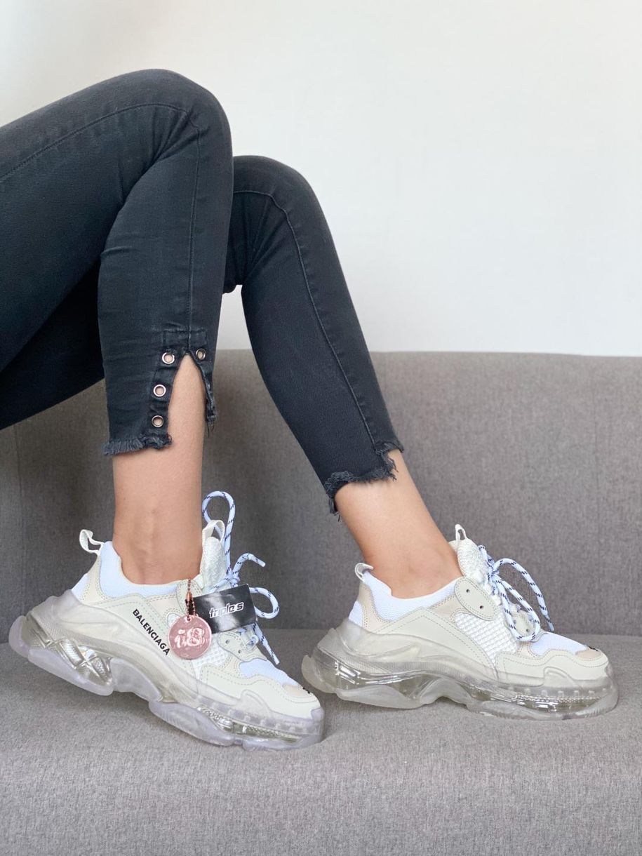 Кросівки Balenciaga Triple S Clear Sole White Beige 3465 фото