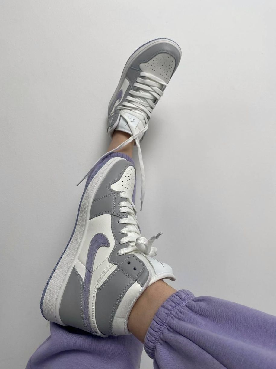 Баскетбольные кроссовки Nike Air Jordan 1 Retro Mid Grey Violet 6797 фото