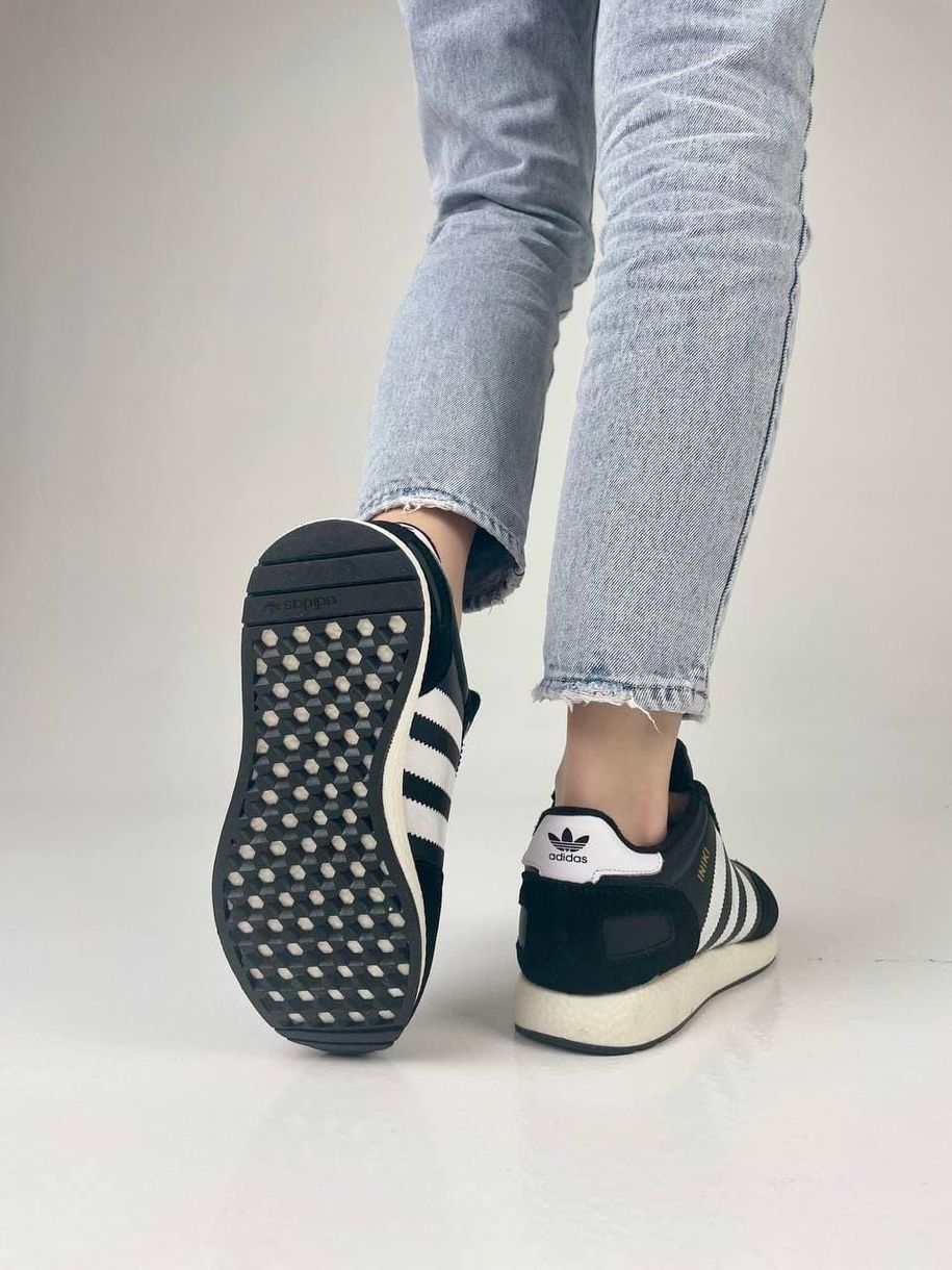 Зимние Кроссовки Adidas Iniki Black White 8 6240 фото