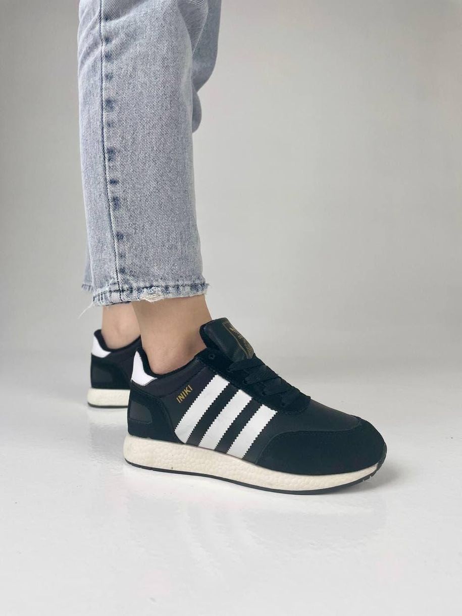 Зимние Кроссовки Adidas Iniki Black White 8 6240 фото