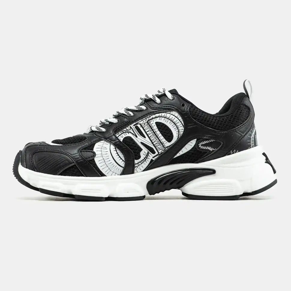 Dior Chrono Sneaker Black White Sketch Logo, 36