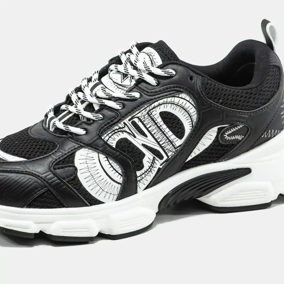 Dior Chrono Sneaker Black White Sketch Logo, 36