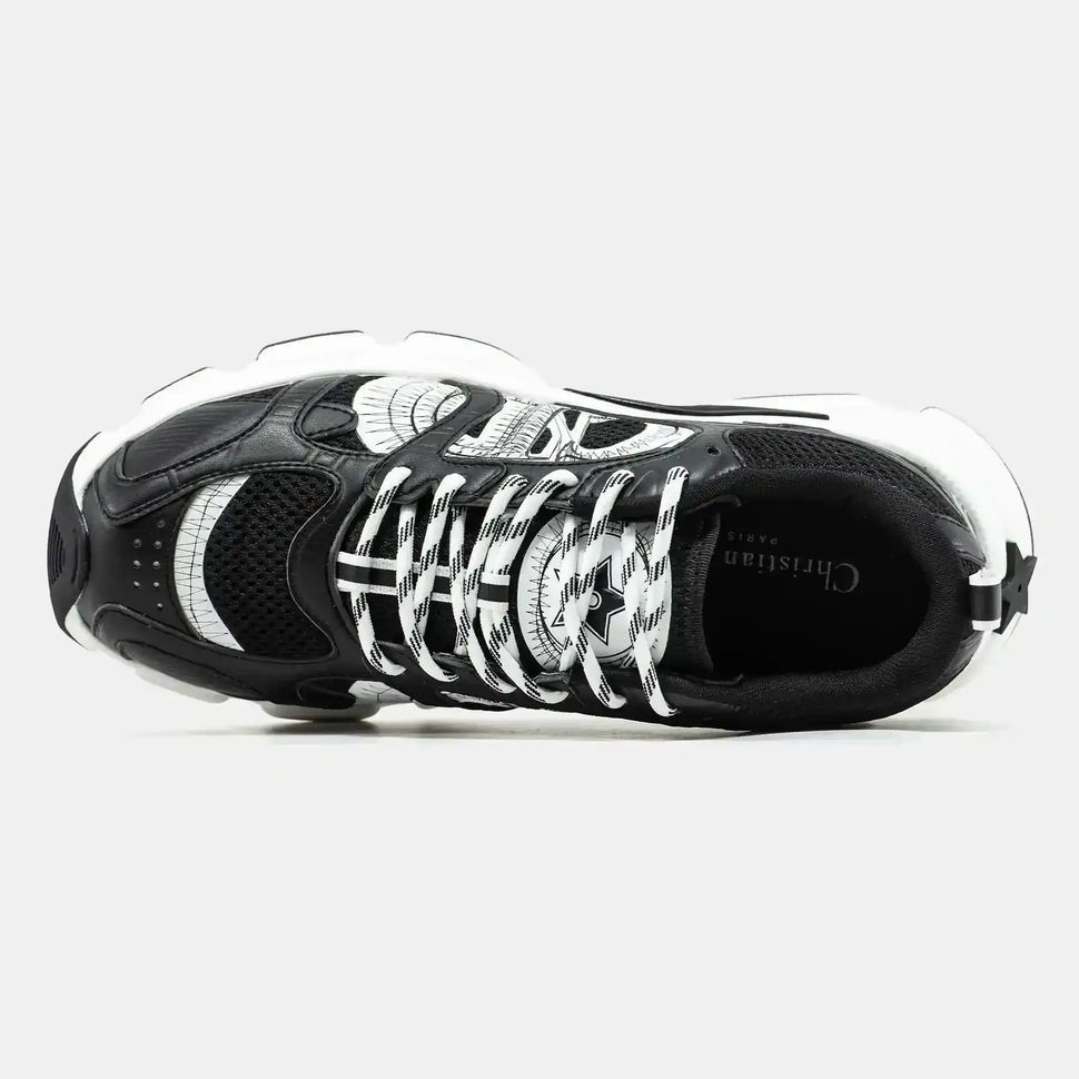 Dior Chrono Sneaker Black White Sketch Logo, 36