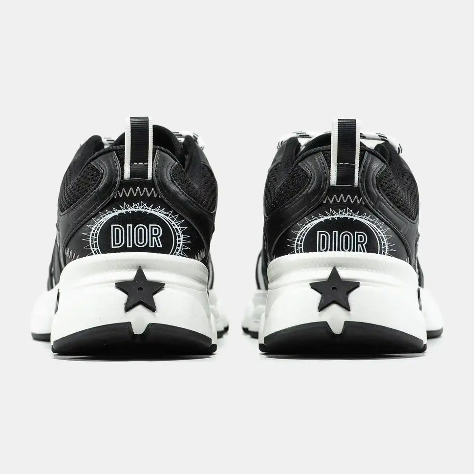 Dior Chrono Sneaker Black White Sketch Logo, 36