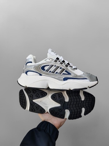 Кросівки сріблясті з синім Adidas Ozmillen Silver/Blue 11104 фото