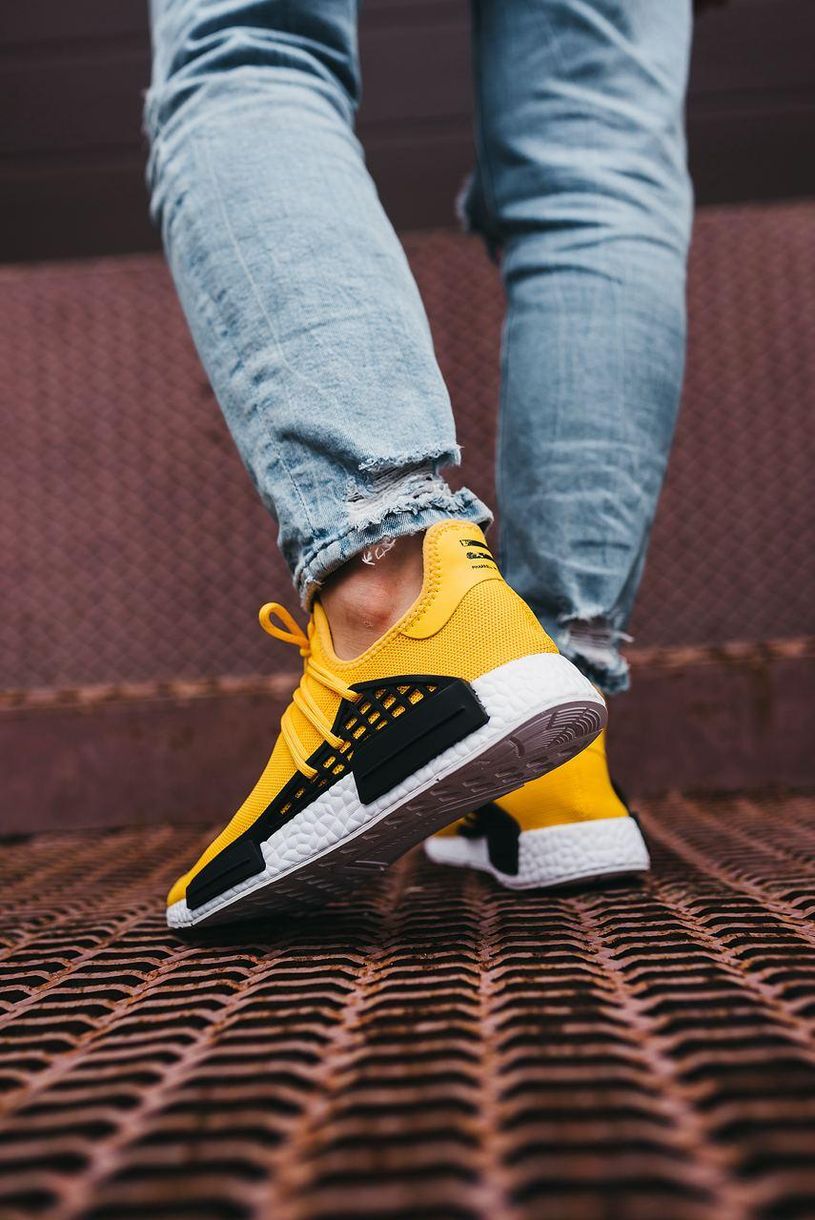 Кроссовки Adidas NMD Human Race Yellow White 2659 фото