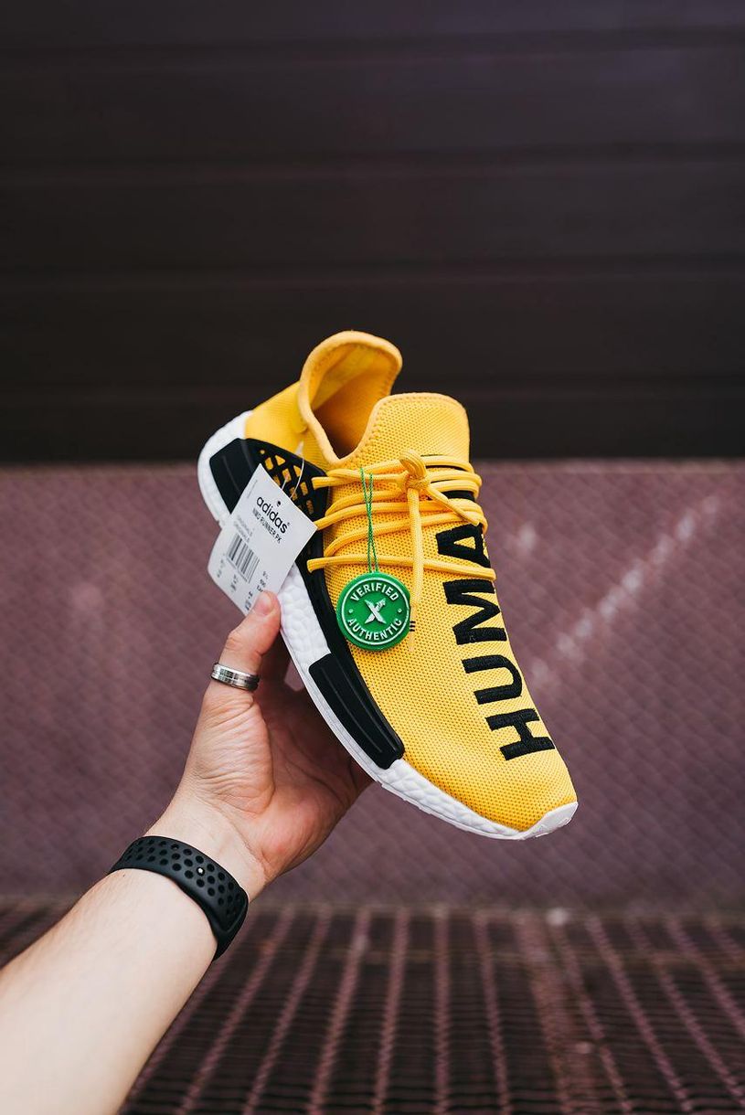 Кроссовки Adidas NMD Human Race Yellow White 2659 фото