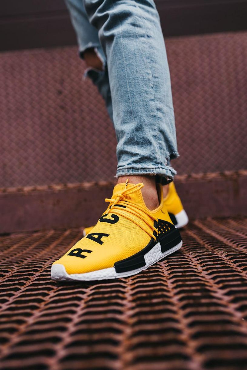 Кроссовки Adidas NMD Human Race Yellow White 2659 фото