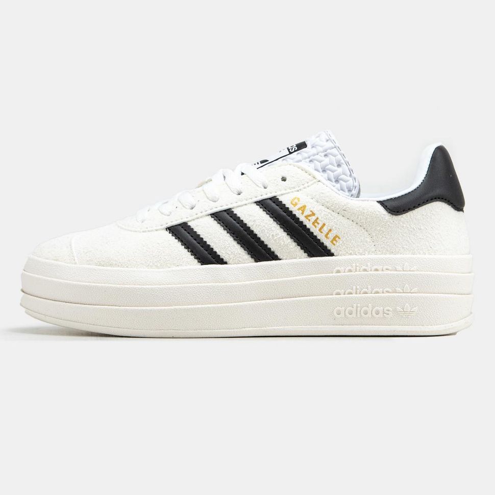 Кеди Adidas Gazelle Bold White Black 2579 фото