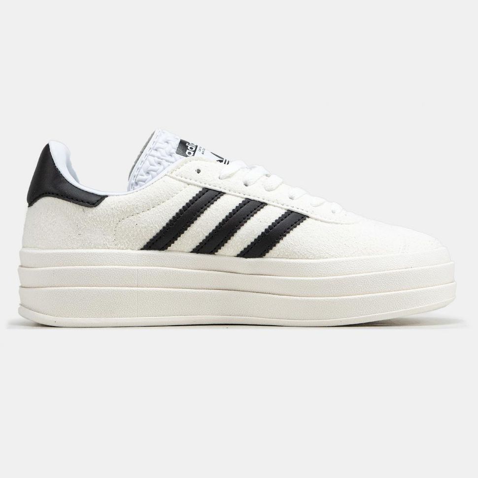 Кеди Adidas Gazelle Bold White Black 2579 фото