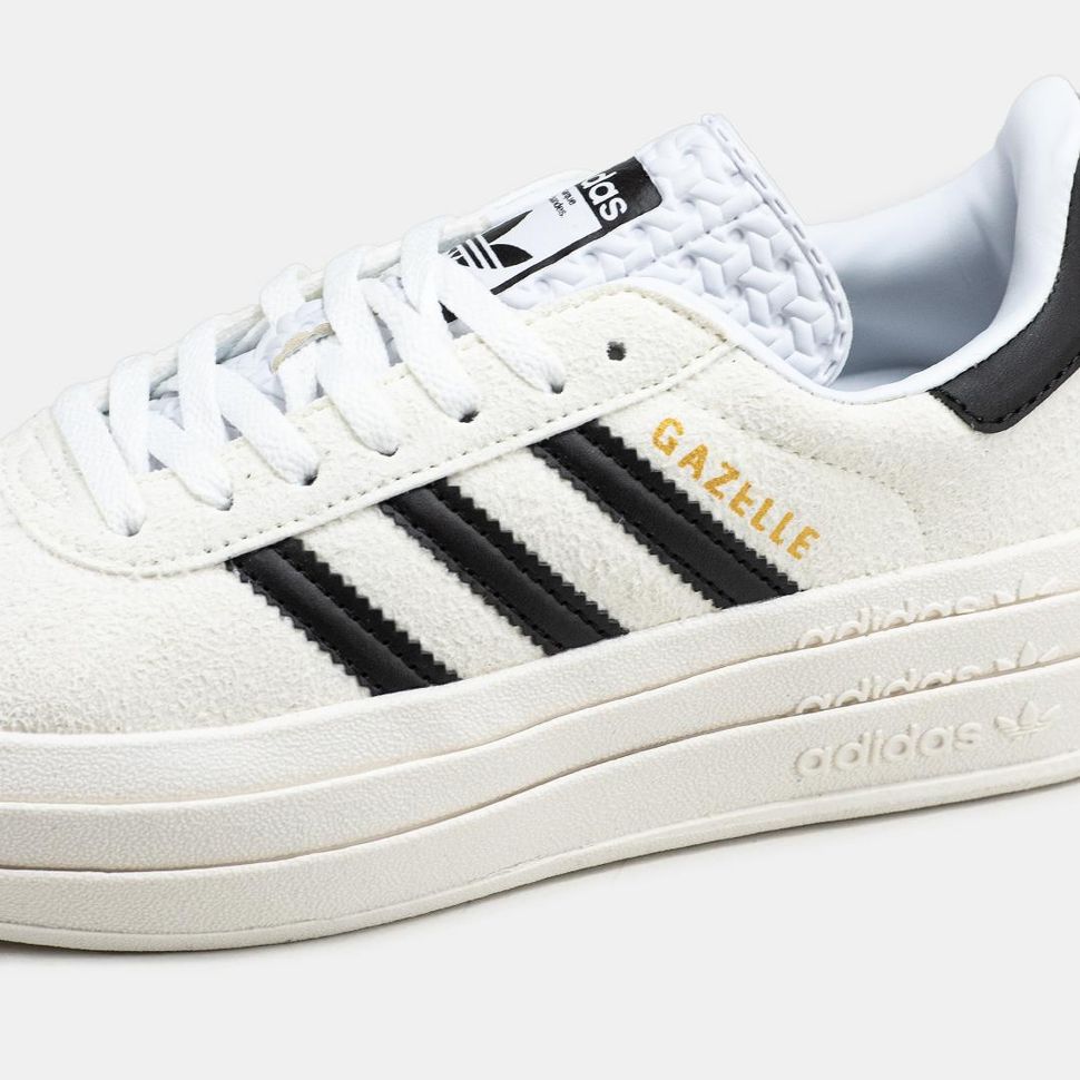 Кеди Adidas Gazelle Bold White Black 2579 фото