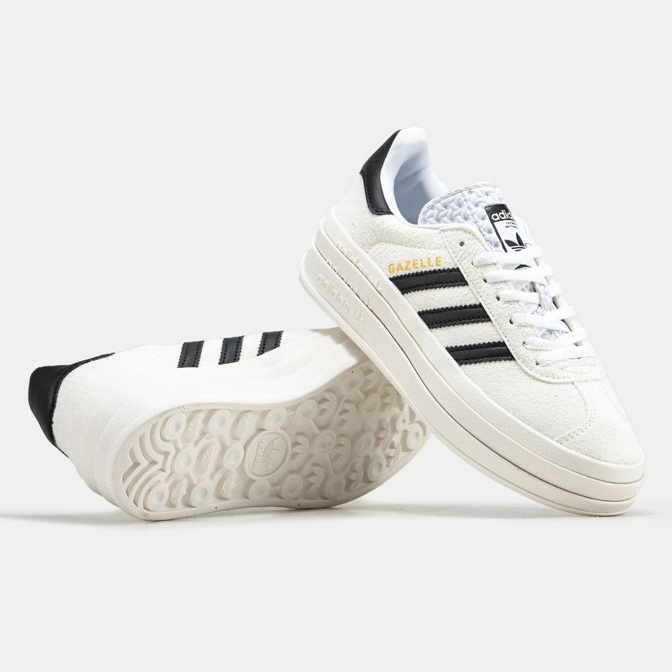 Кеди Adidas Gazelle Bold White Black 2579 фото