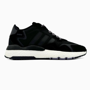 Кросівки чорні Adidas Nite Jogger White Black 11145 фото