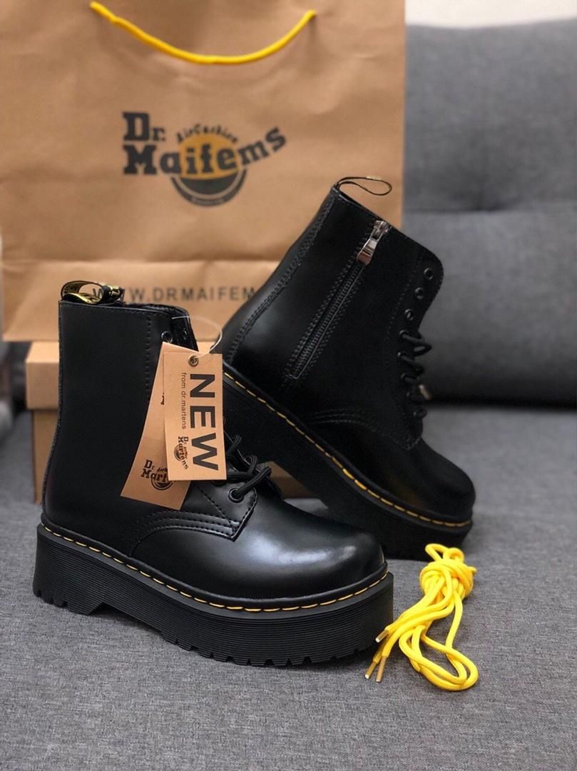 Ботинки Dr. Martens JADON Black No Logo (Термо Змійка) 4346 фото