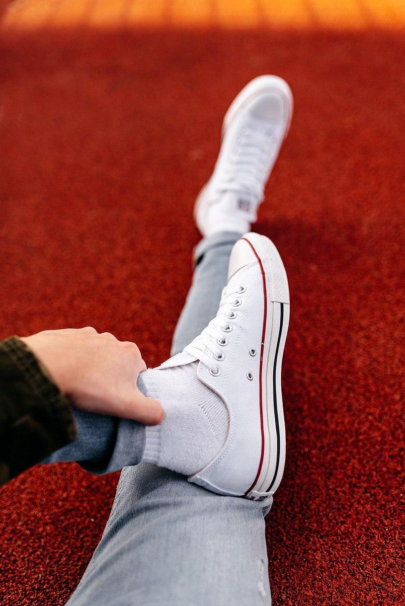 Кеди Converse White Black & Red Lines 4754 фото