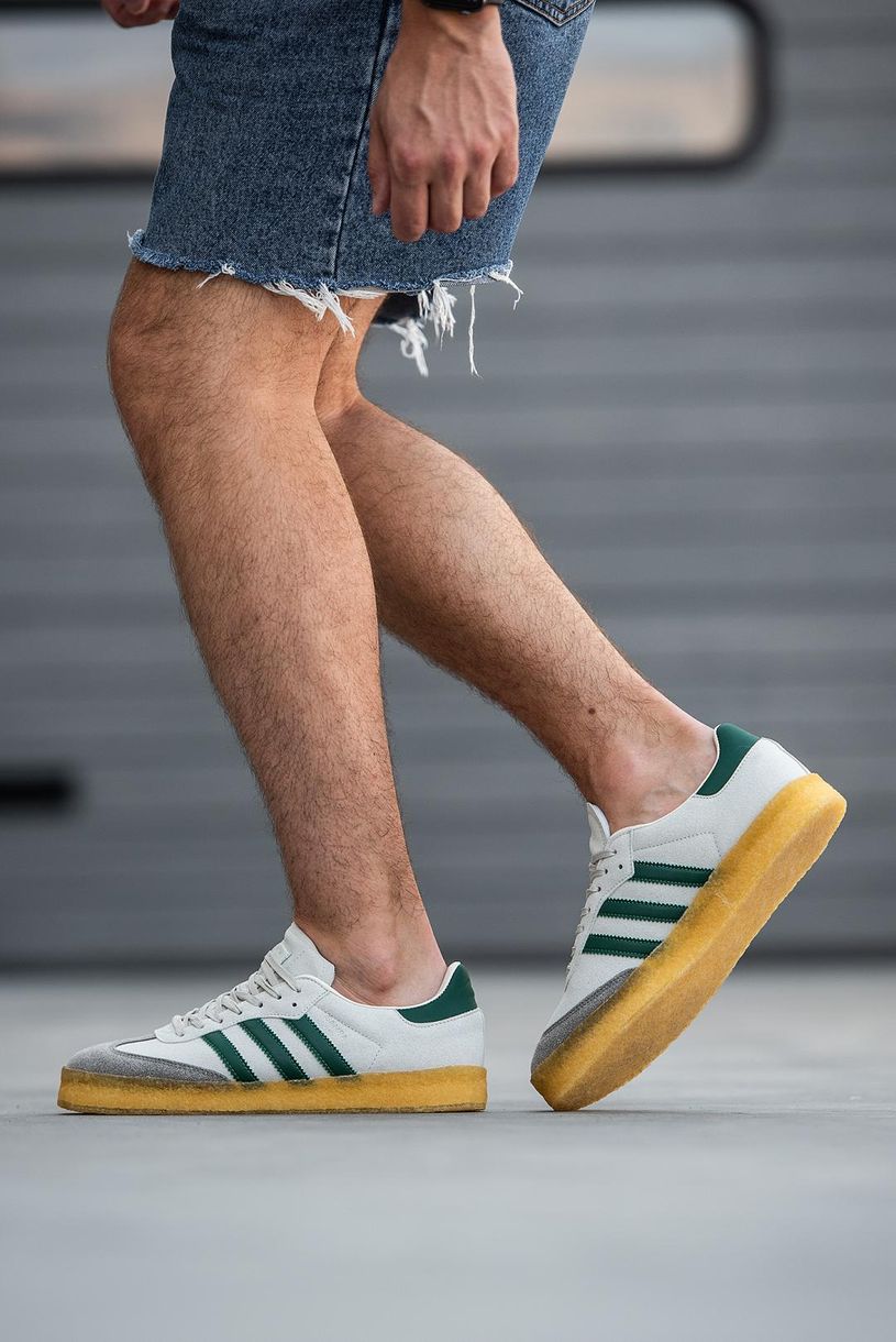 Кеди Adidas Samba x Ronnie Fieg x Clarks White Green 9255 фото