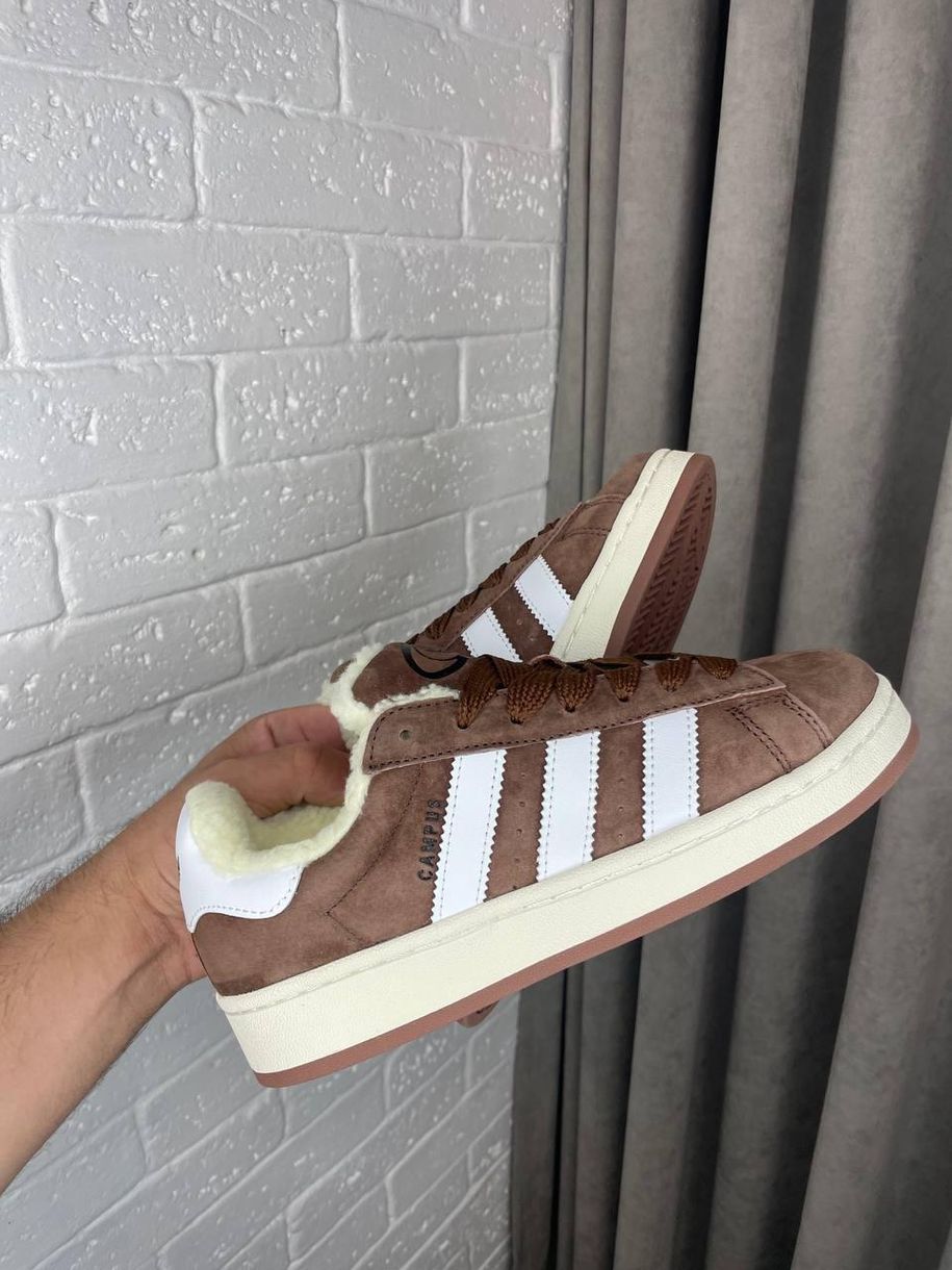 Зимові Кросівки Adidas Campus 00s Brown Fur 9802 фото