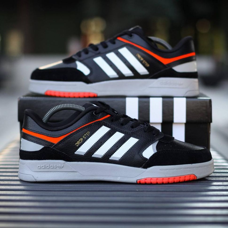 Кросівки Adidas Drop Step Black White Orange 8980 фото