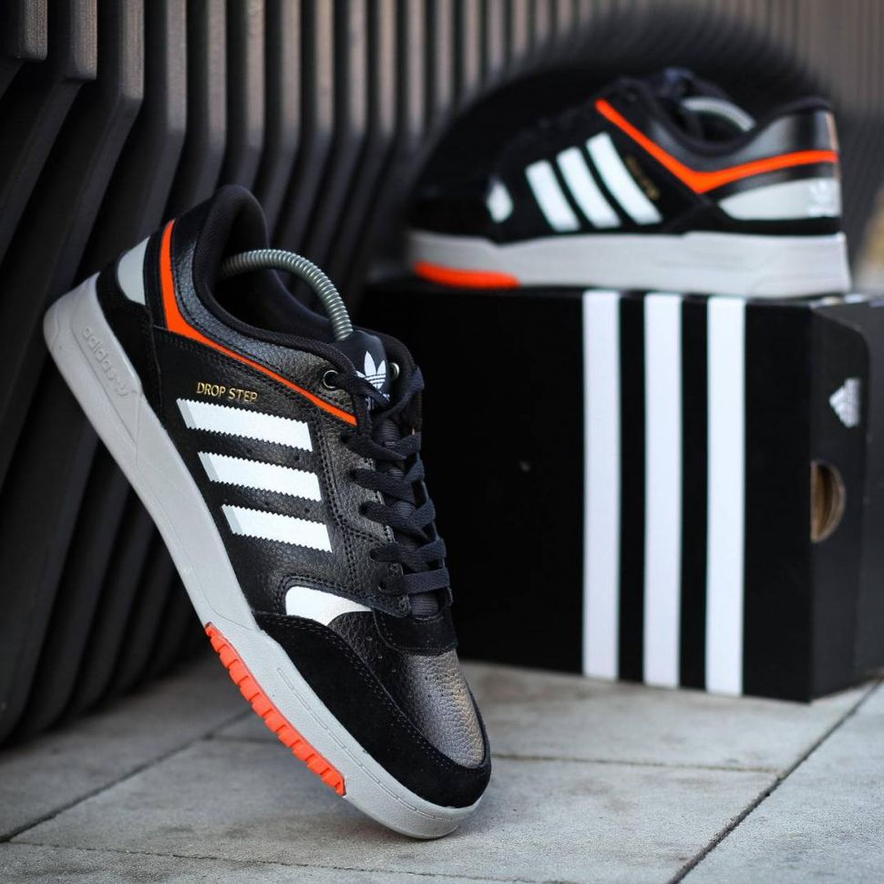 Кросівки Adidas Drop Step Black White Orange 8980 фото