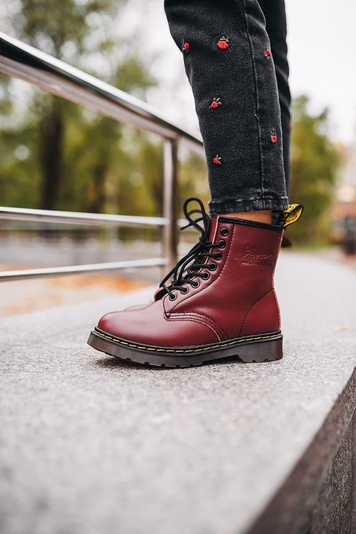 Зимові Черевики Dr. Martens 1460 Cherry Red 4201 фото