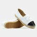Chanel Leather Espadrilles White Black