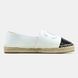Chanel Leather Espadrilles White Black