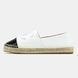 Chanel Leather Espadrilles White Black
