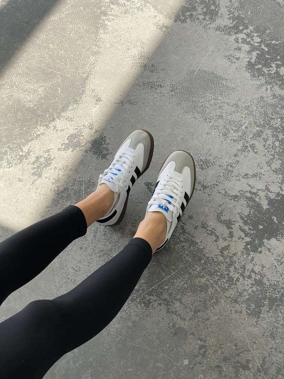 Кросівки Adidas Samba Vegan Low White Black 2585 фото